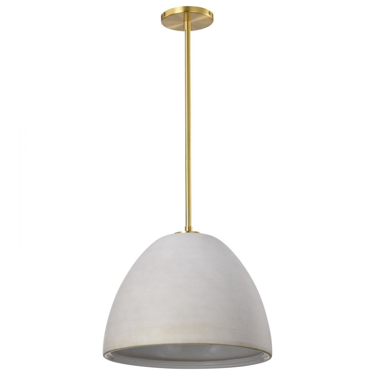 Nuvo 60-8003 Collins 14" Ceramic Pendant – Brushed Brass Finish with Gold Accents, 60W Max, 120V, cETLus Listed