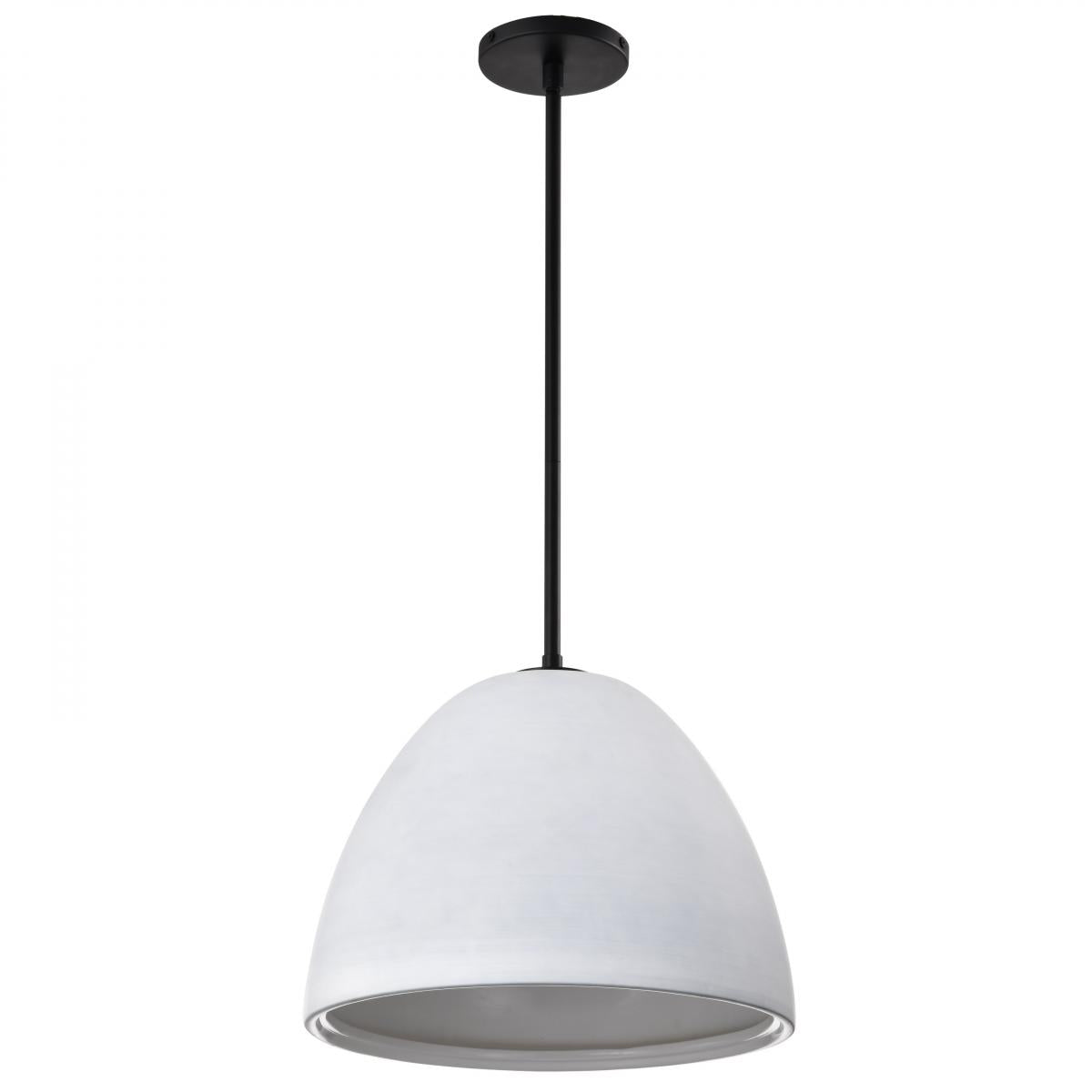 Nuvo 60-8013 Collins 14" Ceramic Pendant – Matte Black Finish with Silver Accents, 60W Max, 120V, cETLus Listed