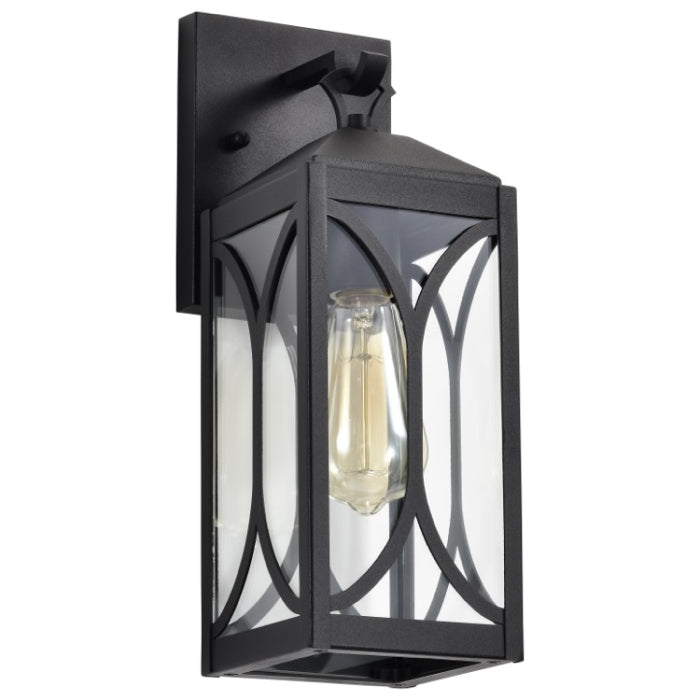Nuvo 60-8121 Oaklyn 1-Light Small Outdoor Wall Lantern - Matte Black / Clear Glass