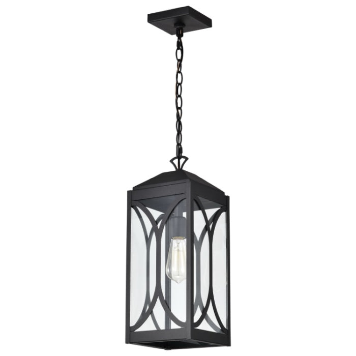 Nuvo 60-8125 Oaklyn 1-Light Hanging Lantern - Matte Black / Clear Glass