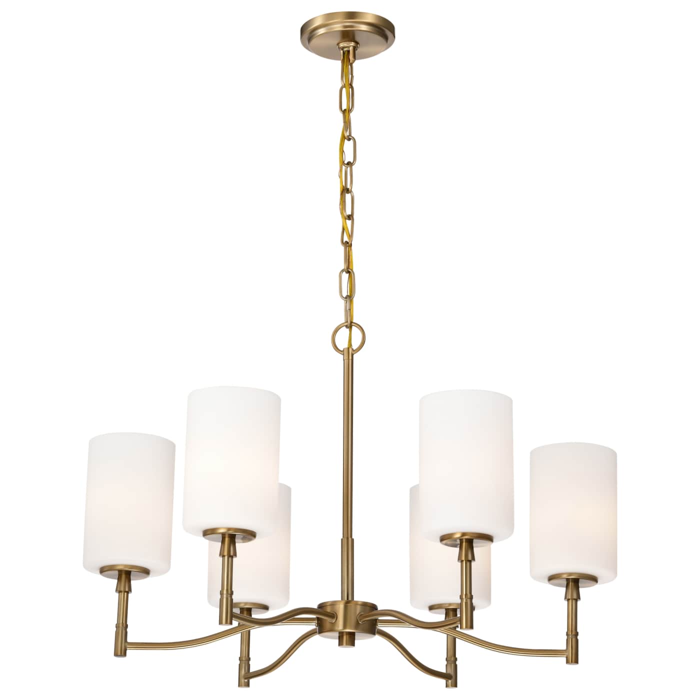 Nuvo 60-8206 Liam 25 inch 6 Lights Chandelier Ceiling Light - Finish: Burnished Brass