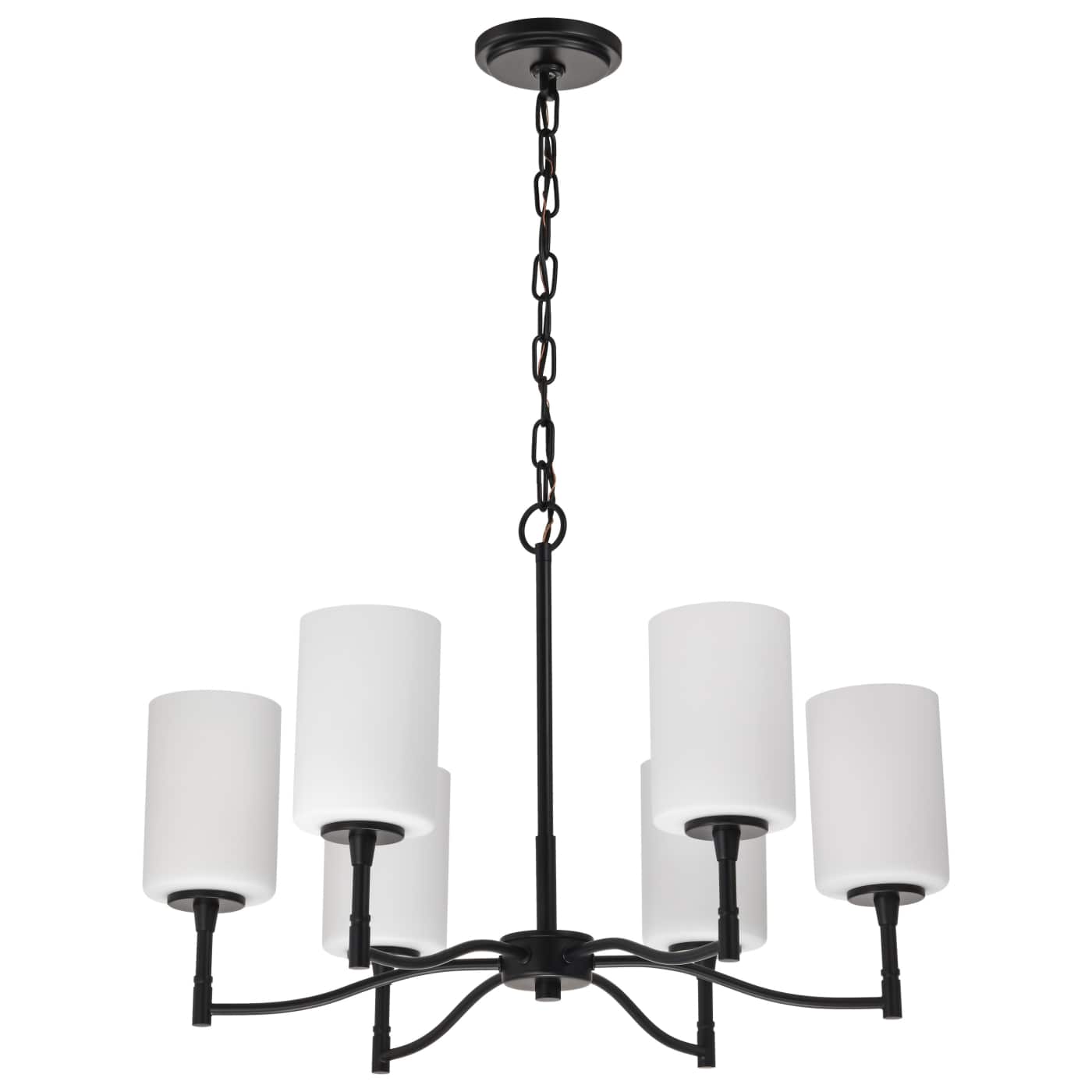 Nuvo 60-8216 Liam 25 inch 6 Lights Chandelier Ceiling Light - Finish: Matte Black