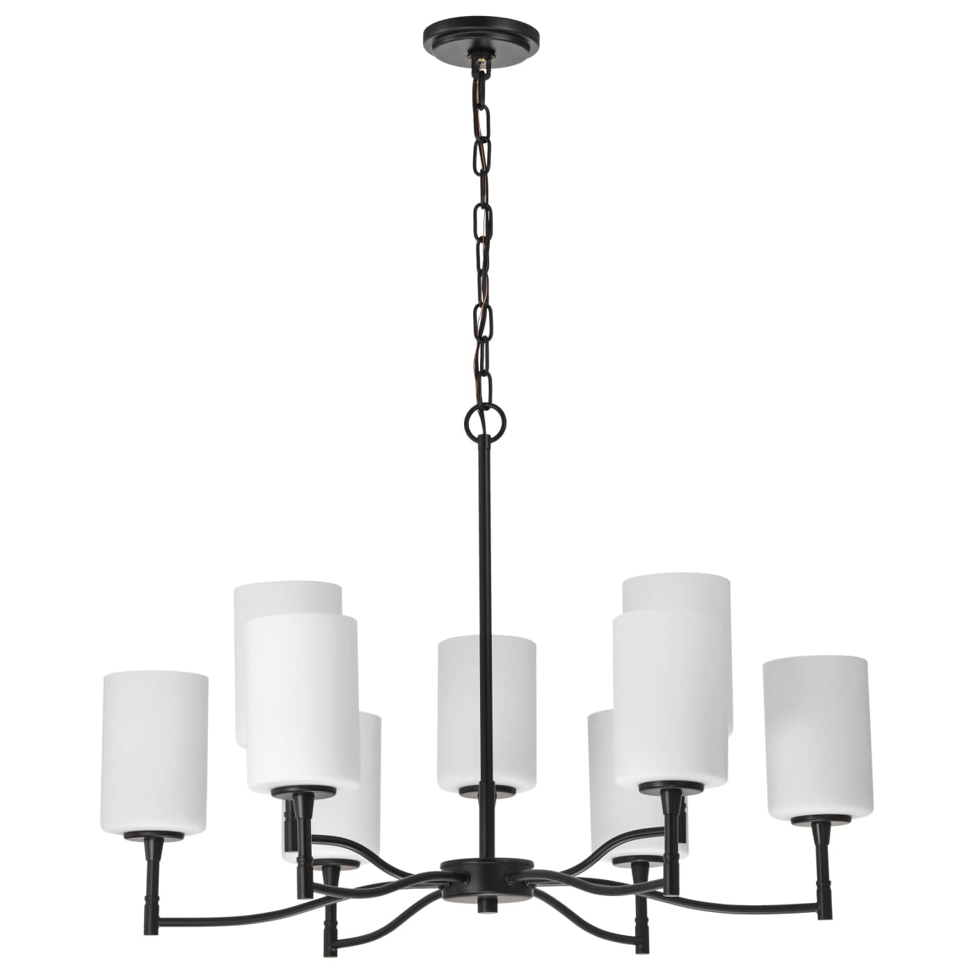 Nuvo 60-8219 Liam 30 inch 9 Lights Chandelier Ceiling Light - Finish: Matte Black
