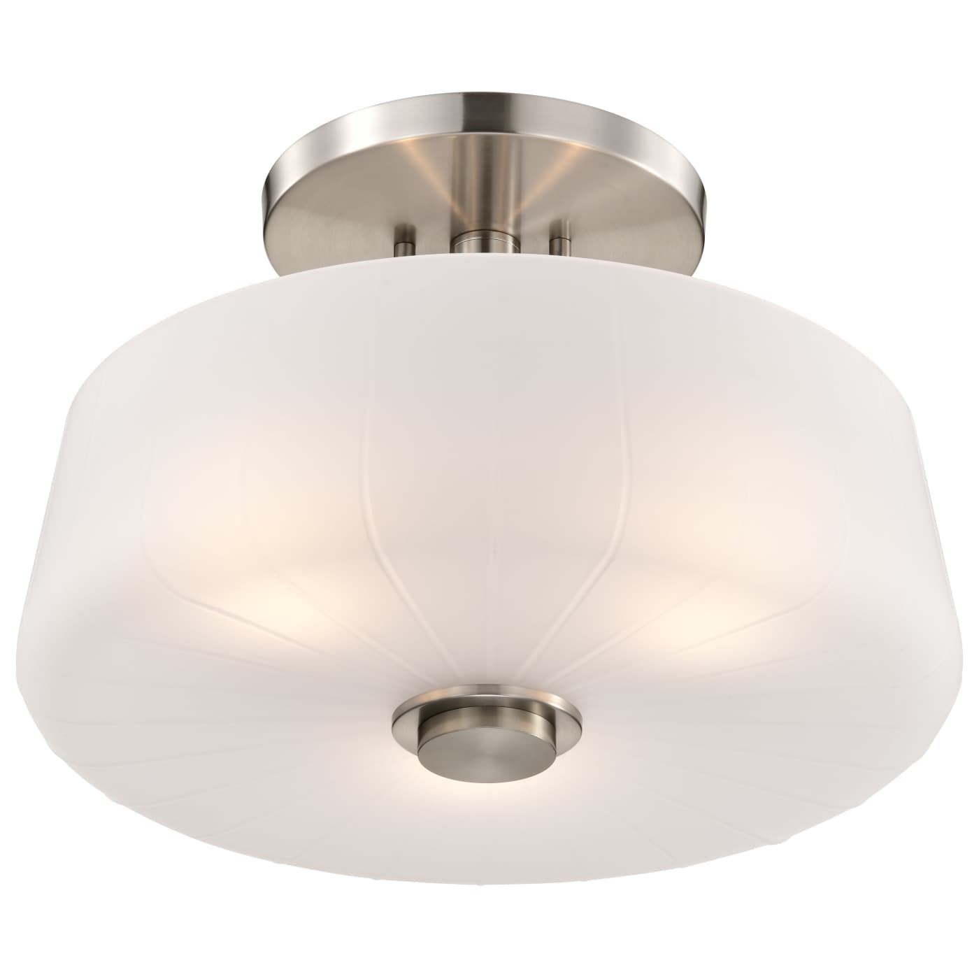 Nuvo 60-8229 Lune 16 inch 3 Lights Semi Flush Mount Ceiling Light - Finish: Brushed Nickel