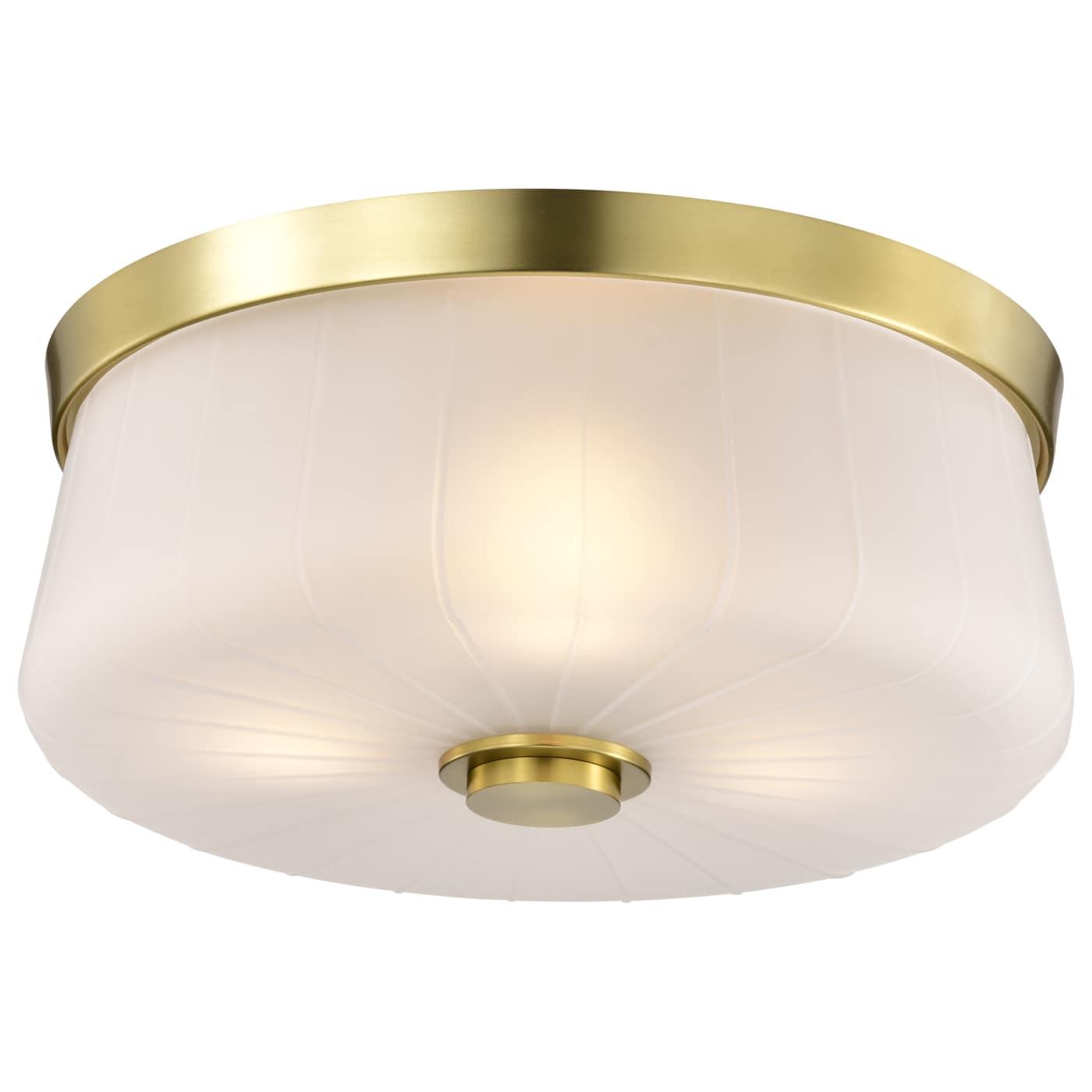 Nuvo 60-8230 Lune 3 Lights Flush Mount Ceiling Light - Finish: Vintage Brass