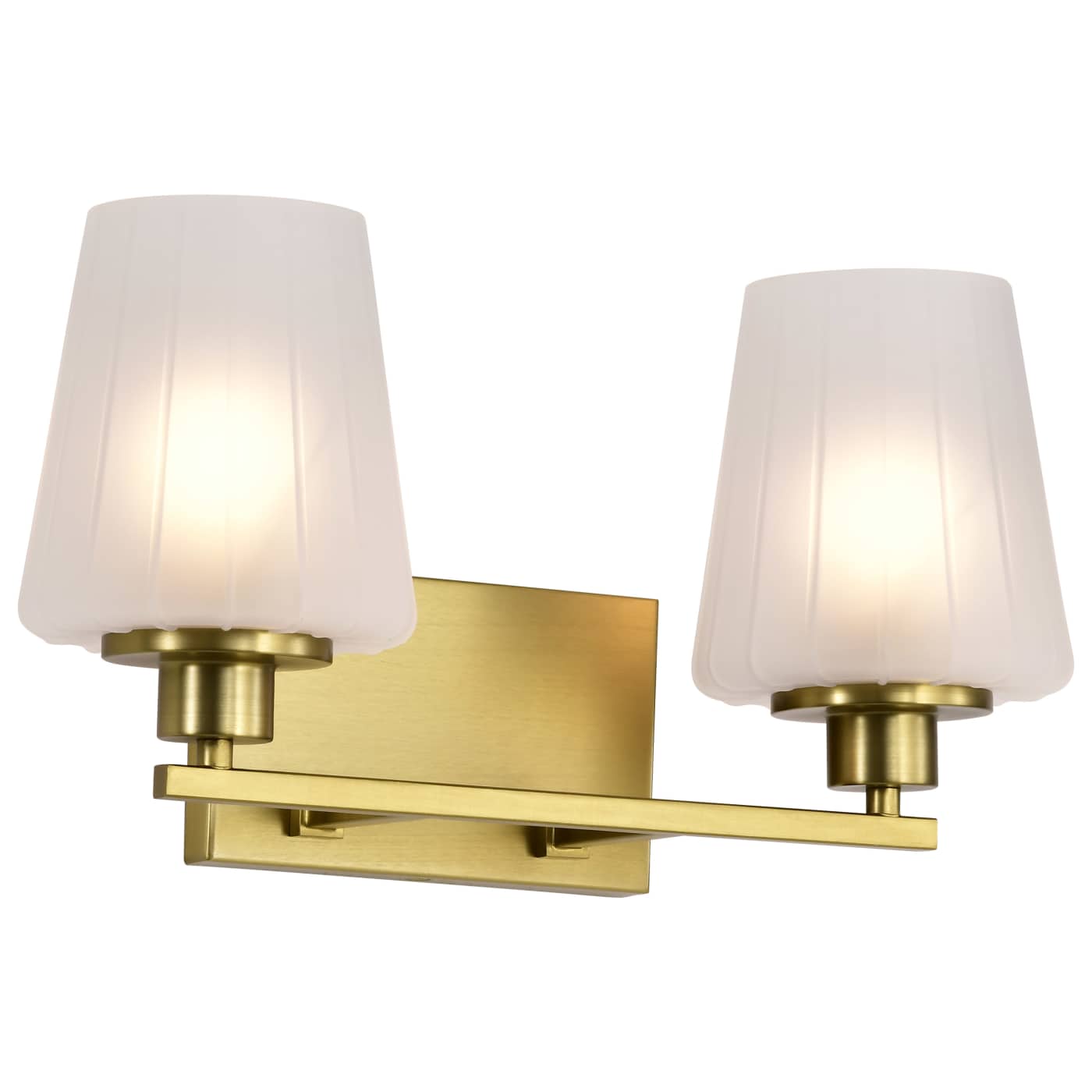 Nuvo 60-8232 Lune 16 inch 2 Light Vanity Wall Light - Finish: Vintage Brass