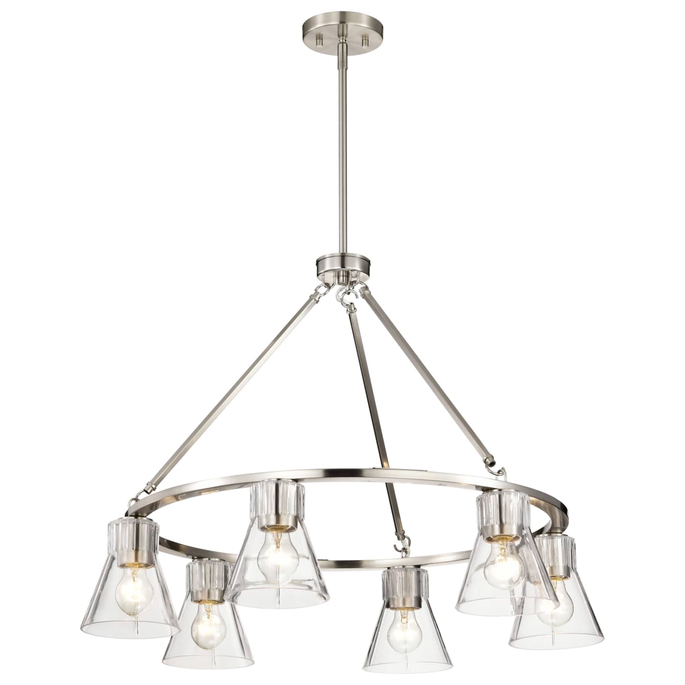 Nuvo 60-8335 Gianna 30" 6 Light Chandelier Ceiling Light - Finish: Brushed Nickel