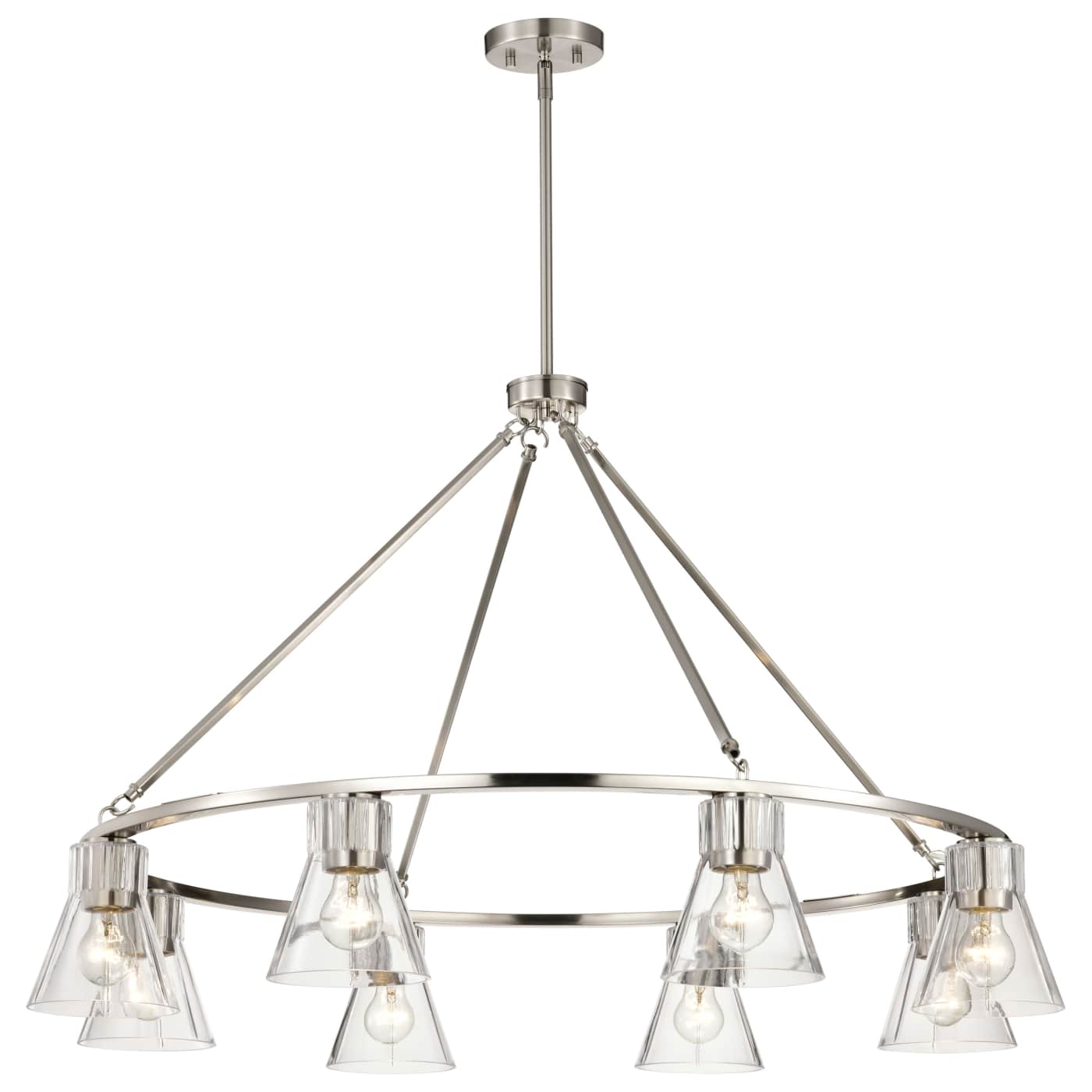 Nuvo 60-8336 Gianna 40" 8 Light Chandelier Ceiling Light - Finish: Brushed Nickel