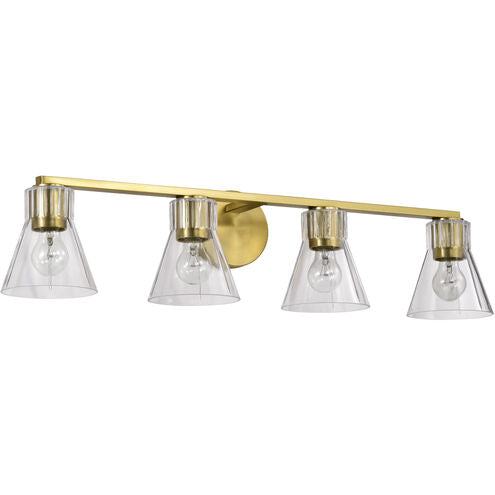 Nuvo 60-8344 Gianna 33" 4-Light Vanity Wall Light, Brass Finish
