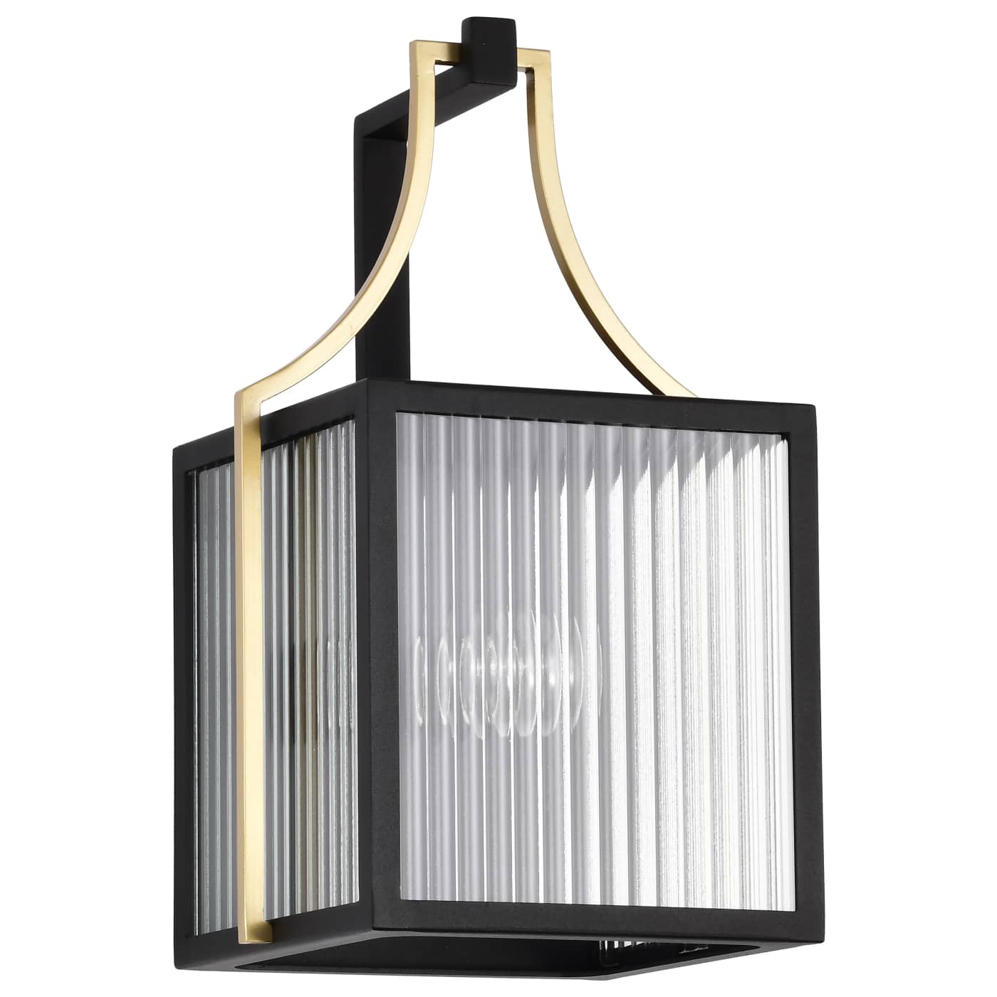 Nuvo 60-8502 Holden 14.5" Outdoor Lantern Wall Light, Black & Gold Finish