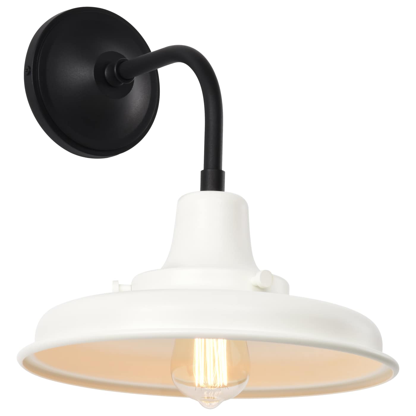 Nuvo 60-8561 Morris 13.68" 1 Light Outdoor Wall Lantern Light - Finish: Black - Shade: White