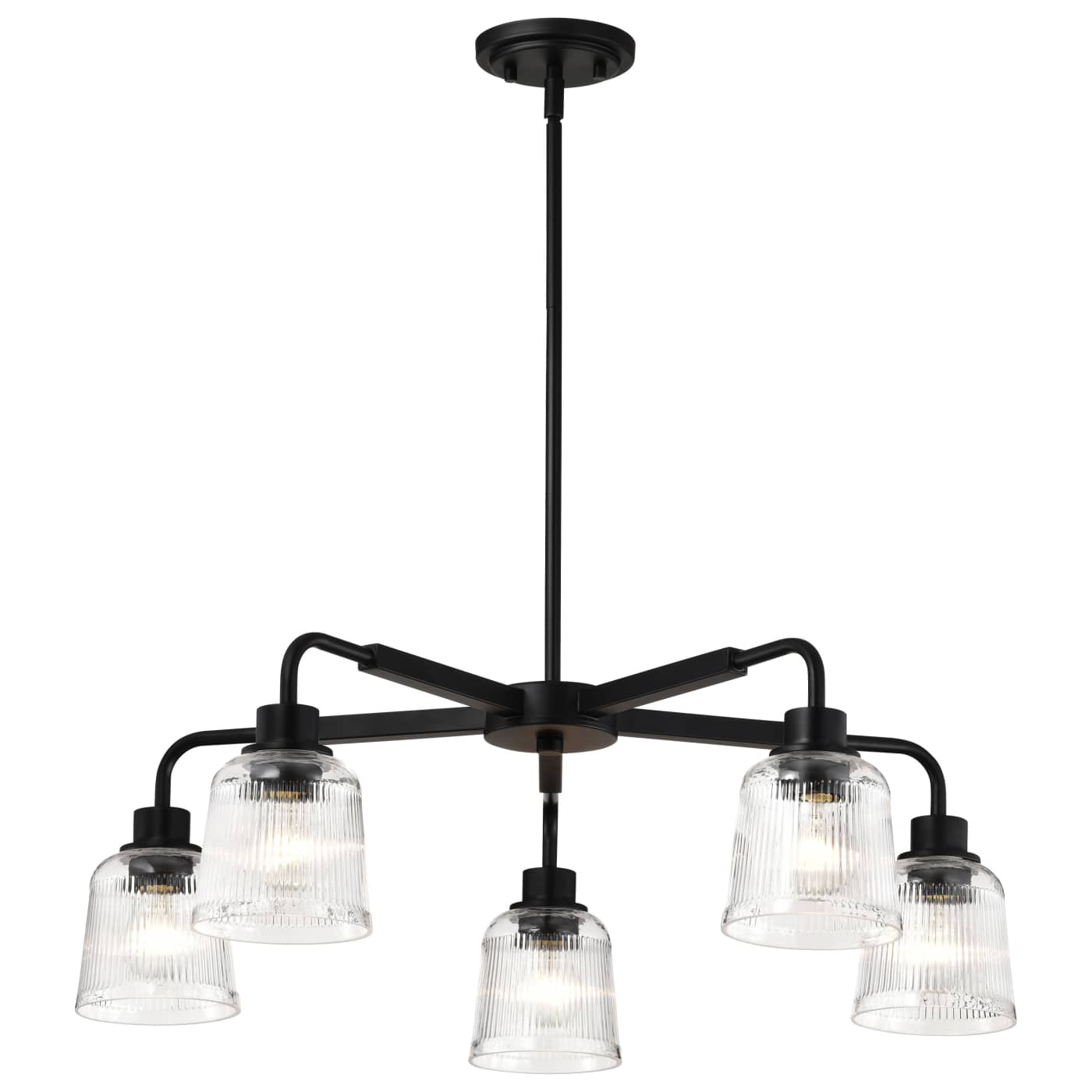 Nuvo 60-8611 Grayson 30" 5 Lights Indoor Chandelier Ceiling Light - Finish: Matte Black