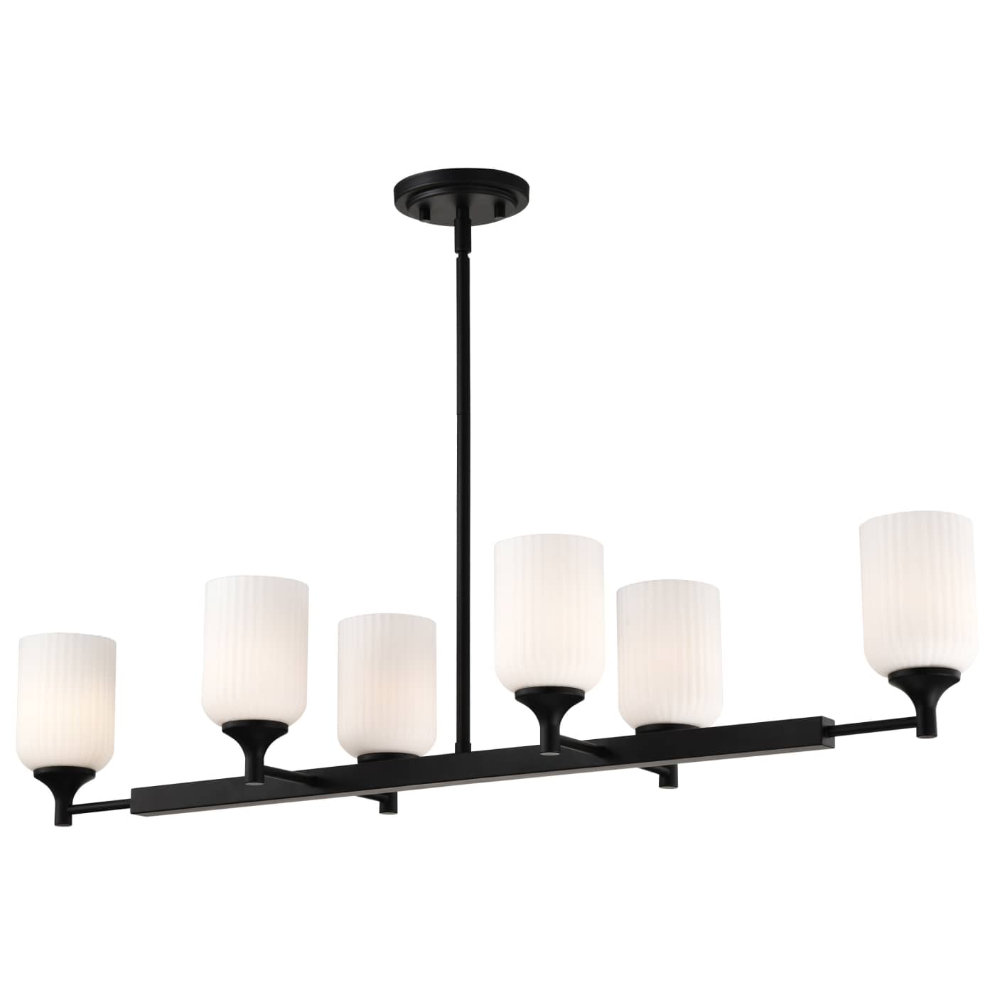 Nuvo 60-8649 Solara 12" Indoor Pendant Ceiling Light - Finish: Matte Black - Frosted Ribbed Glass