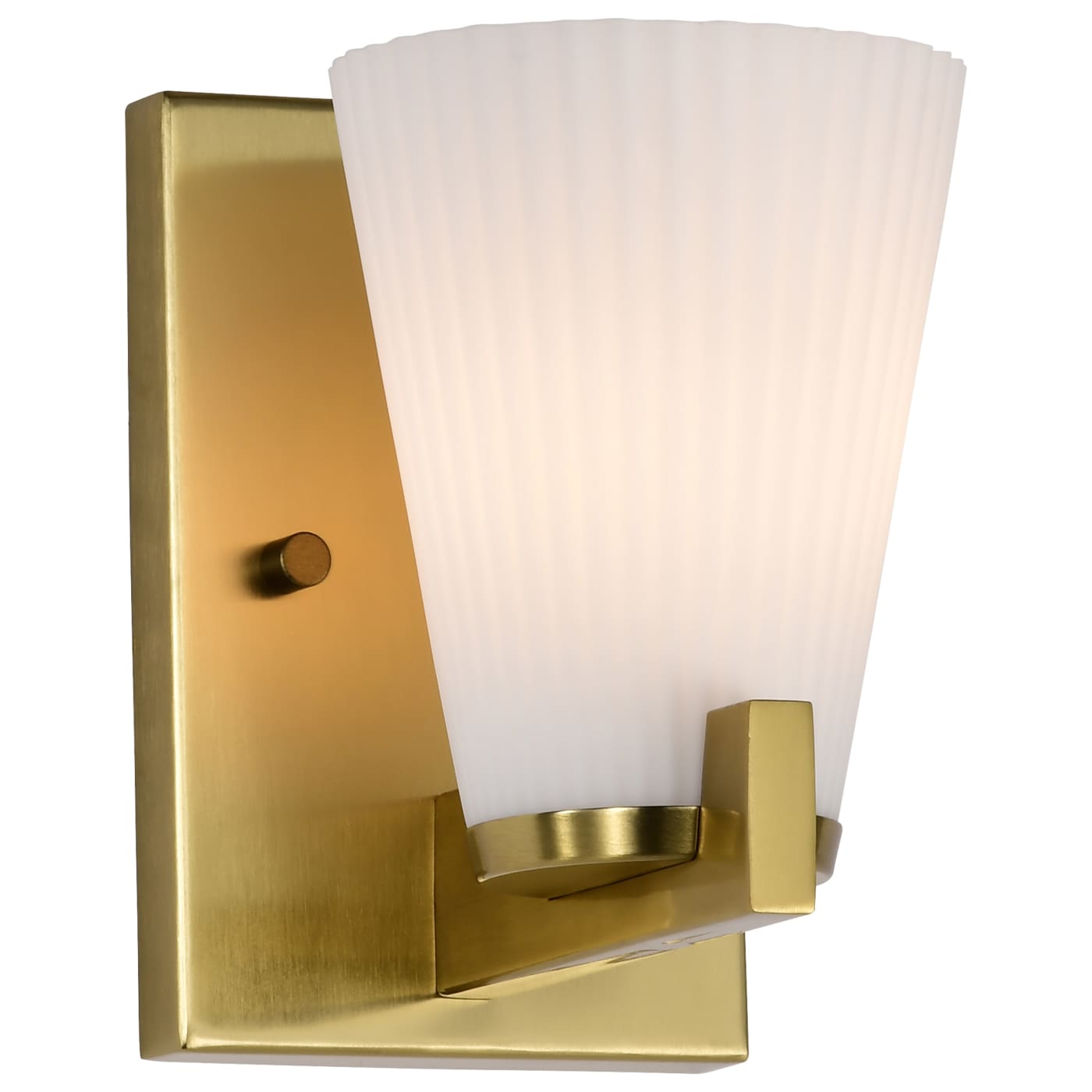 Nuvo 60-8721 Royale 4.5" 1 Lights Indoor Vanity Wall Light - Finish: Burnished Brass - Frosted Ribbed Glass