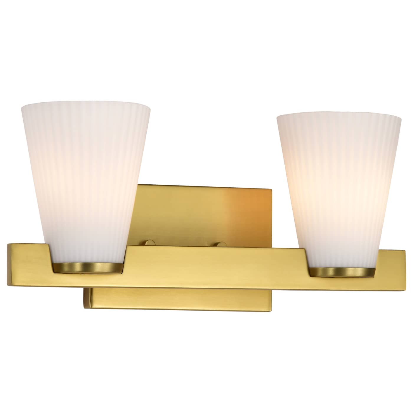 Nuvo 60-8722 Royale 14.63" 2 Lights Indoor Vanity Wall Light - Finish: Burnished Brass - Frosted Ribbed Glass