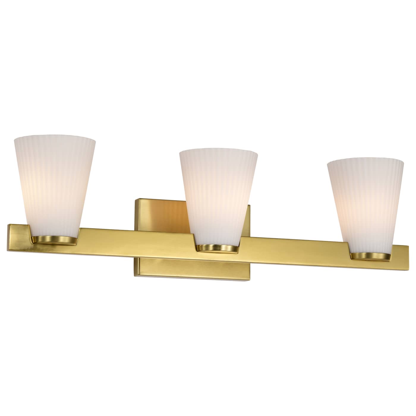 Nuvo 60-8723 Royale 24" 3 Lights Indoor Vanity Wall Light - Finish: Burnished Brass - Frosted Ribbed Glass