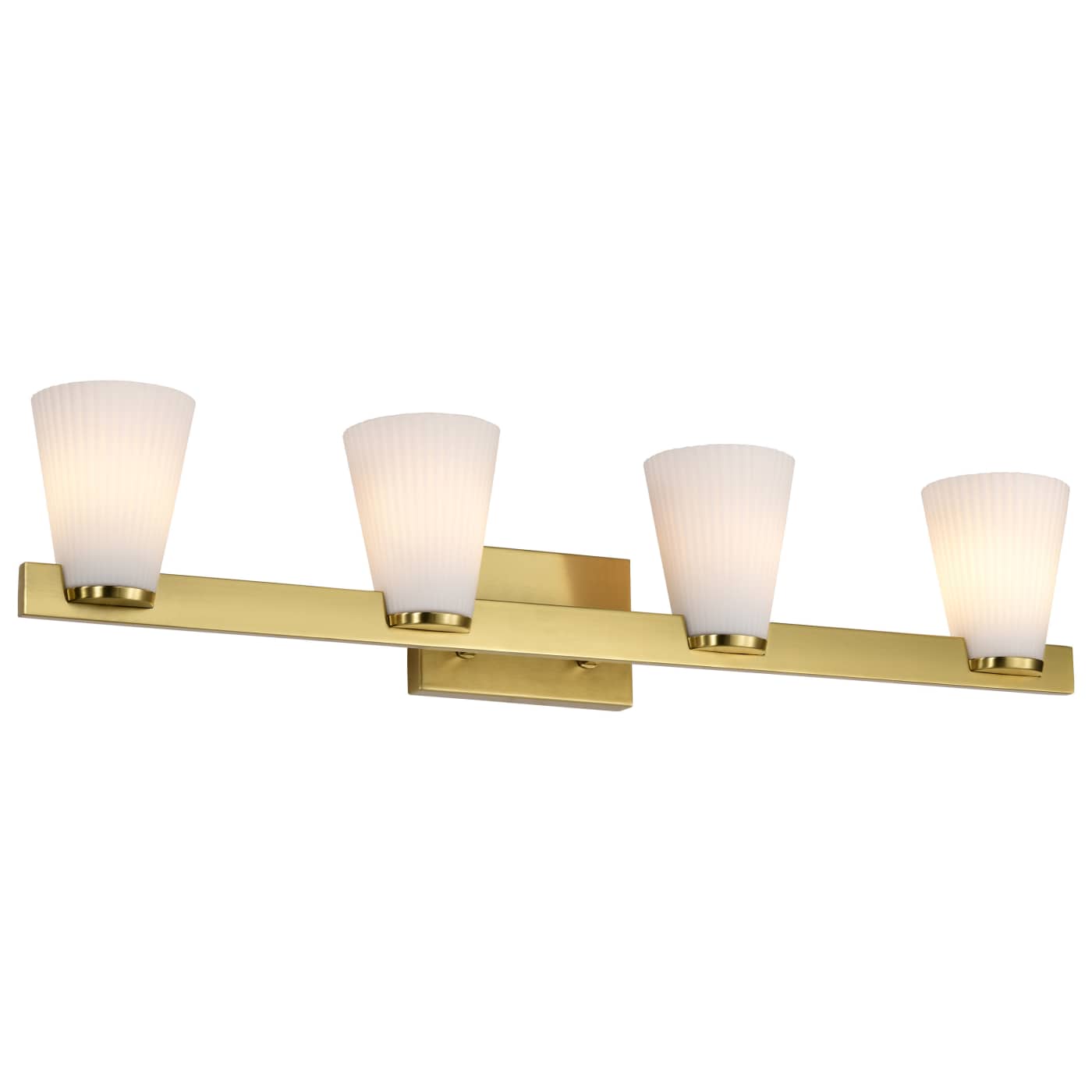 Nuvo 60-8724 Royale 33.5" 4 Lights Indoor Vanity Wall Light - Finish: Burnished Brass - Frosted Ribbed Glass