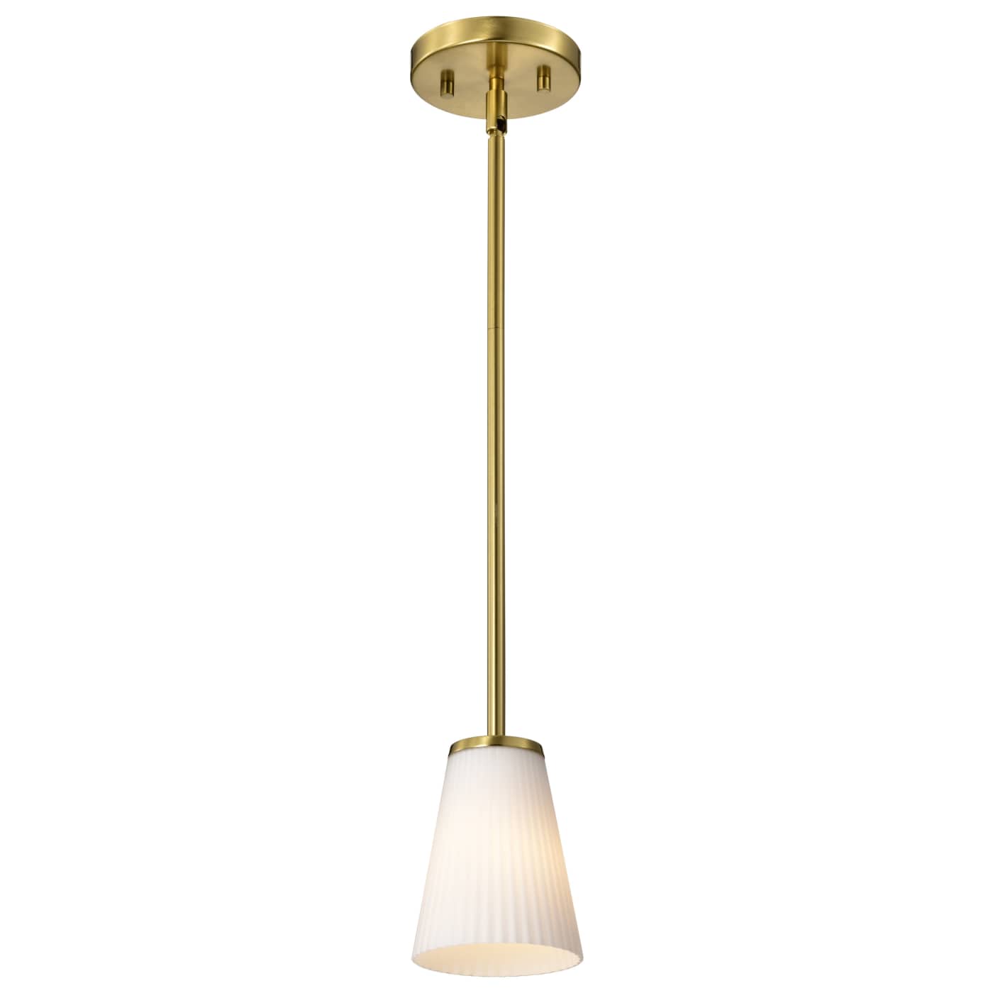 Nuvo 60-8727 Royale 4.92" 1 Light Indoor Pendant Ceiling Light - Finish: Burnished Brass - Frosted Ribbed Glass