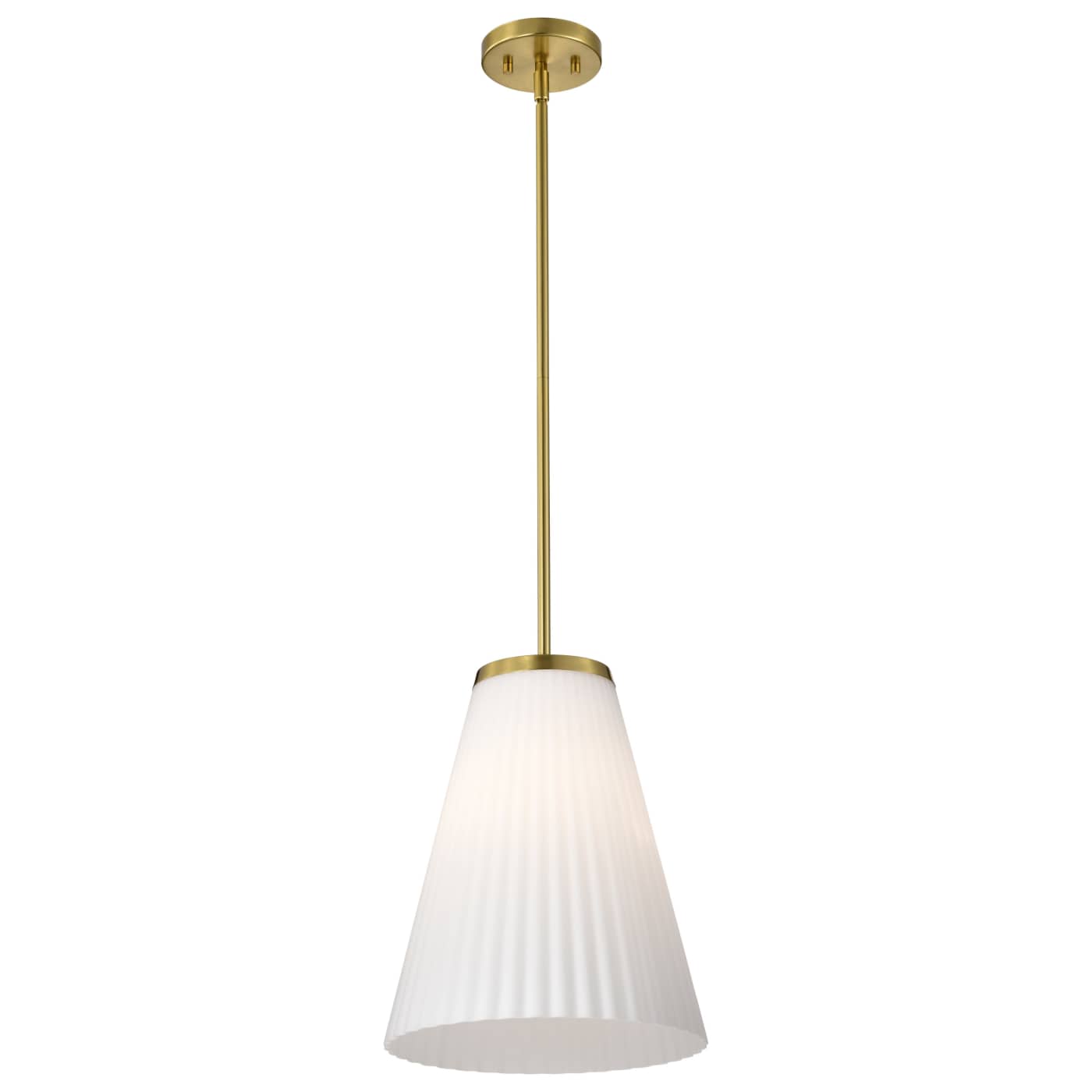 Nuvo 60-8728 Royale 12" 1 Light Indoor Pendant Ceiling Light - Finish: Burnished Brass - Frosted Ribbed Glass