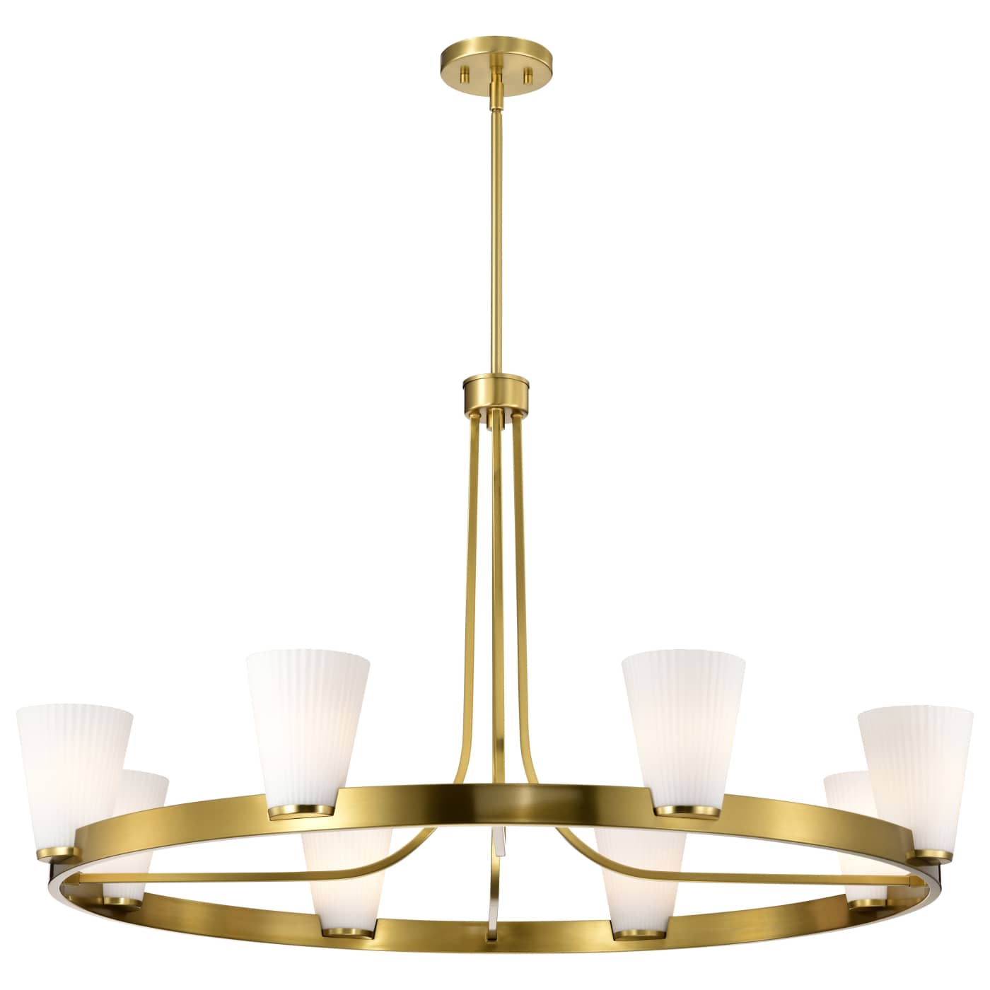 Nuvo 60-8729 Royale 40" 8 Light Indoor Chandelier Ceiling Light - Finish: Burnished Brass - Frosted Ribbed Glass