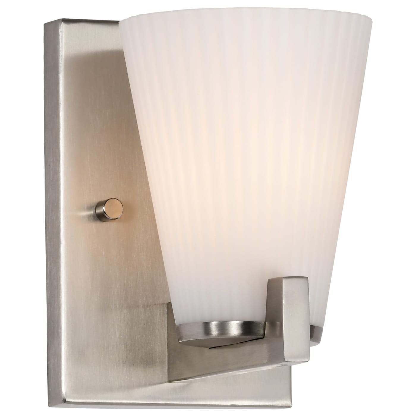 Nuvo 60-8731 Royale 4.5" 1 Light Indoor Vanity Wall Light - Finish: Brushed Nickel - Ribbed White Glass