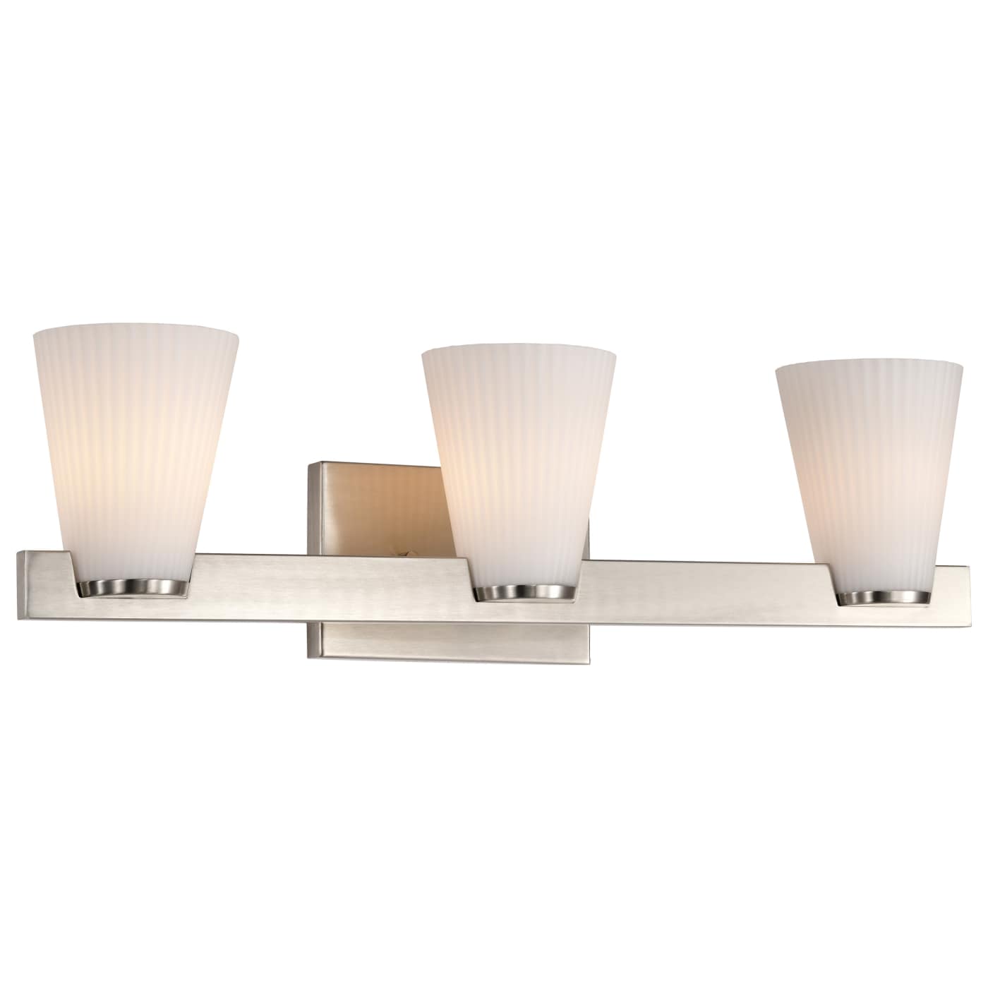 Nuvo 60-8733 Royale 24" 3 Light Indoor Vanity Wall Light - Finish: Brushed Nickel - Ribbed White Glass