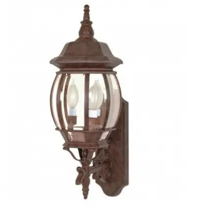 Nuvo 60-889 22.75 in. Central Park Wall Lantern, Clear Beveled Panels, Wattage 60W, Old Bronze