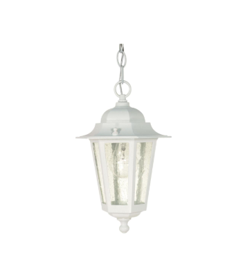 Nuvo 60-991 Cornerstone - 1 Light 13" Hanging Lantern with Clear Seeded Glass - White Finish