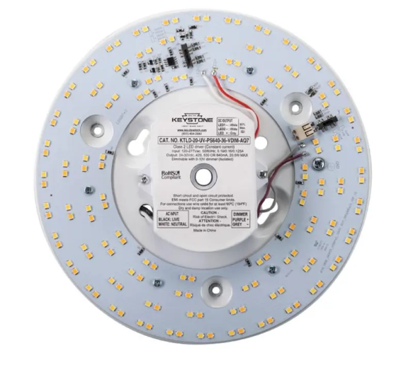 Keystone KT-RKIT20PS-8CP-8CSC-VDIM 8" FutureFit LED Circular Retrofit Kit, 0-10V Dimming, Multi-Color Temperature, Voltage 120-277V