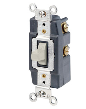Leviton 1257-W Grounding Momentary Contact Toggle Switch, 20 Amp, 120/277 Volt, White