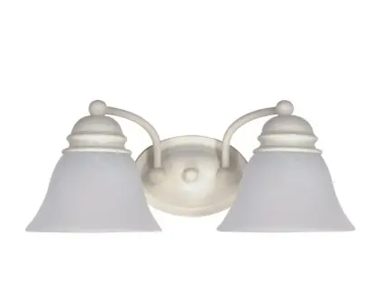 Nuvo 60-353 Empire LED Vanity w/ Alabaster Glass, 2 Light, Textured White, Wattage 100W
