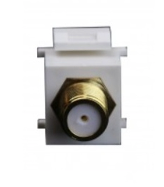 Enerlites 6101-I Female To Female Gold F-Type Coupler Bulkhead, Ivory