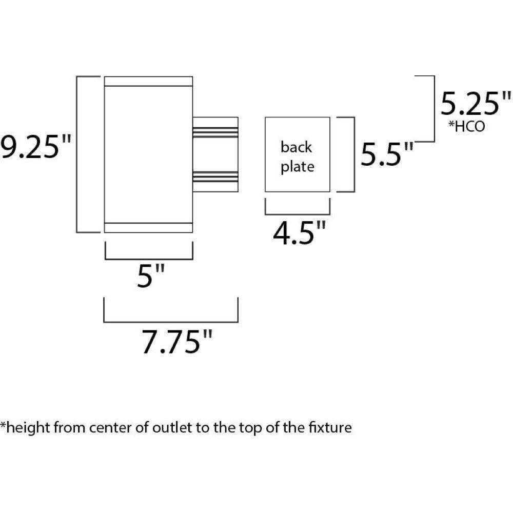 Maxim Lighting 6101ABZ Lightray Dimension Diagram