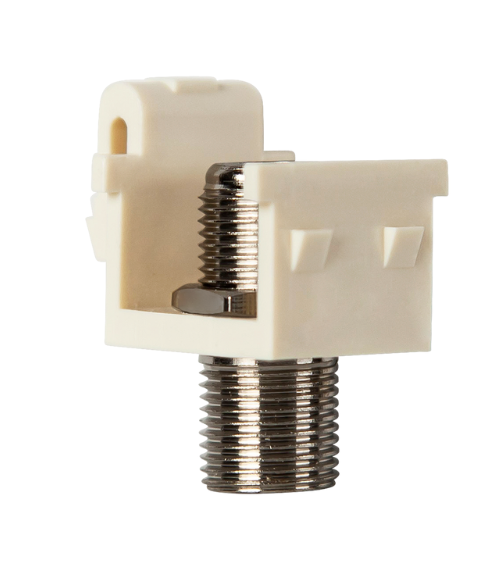 Enerlites 6102-LA Female To Female Audio/ Video Connectors Nickel F-Type Coupler Bulkhead, Light Almond