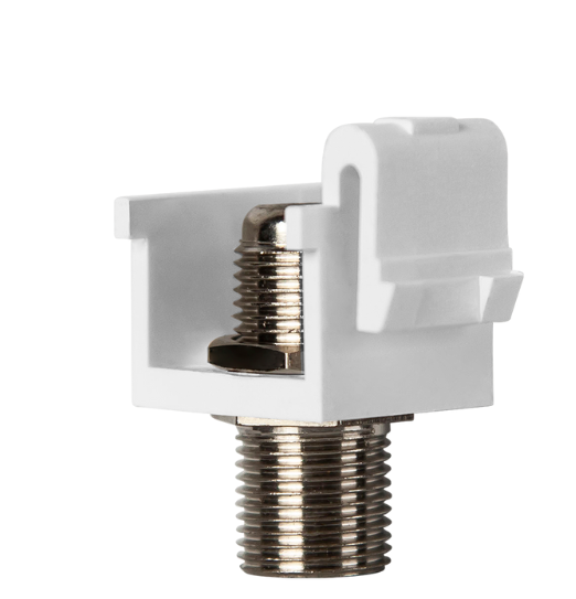 Enerlites 6102-W Female To Female Audio/ Video Connectors Nickel F-Type Coupler Bulkhead, White