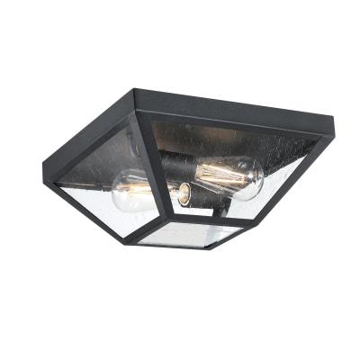 Westinghouse Lighting 6114300 Wyndham 2 light textured black outdoor flush mount ceiling light