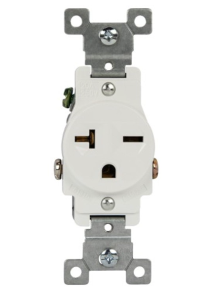 Enerlites 61210-I Commercial Grade 20A Single Receptacle, 6-20R, Ivory