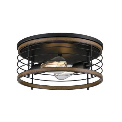 Westinghouse Lighting 6125000 Ackton 2 Light 13 inch Matte Black Barnwood Flush Mount Ceiling Light