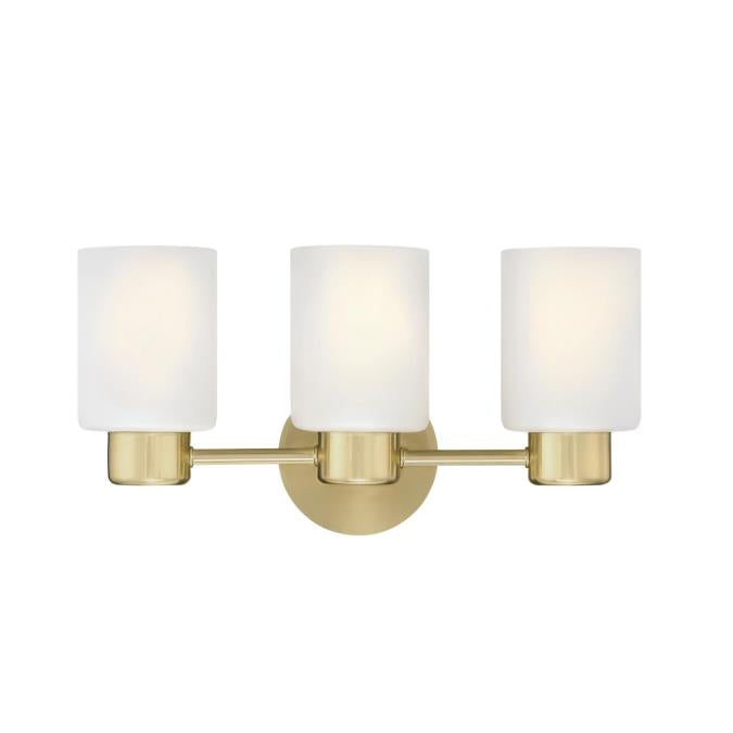 Westinghouse Lighting Sylvestre 3 light champagne brass bath vanity wall light