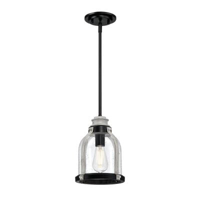 Westinghouse Lighting 6129700 Cindy mini pendant in matte black with clear seeded glass