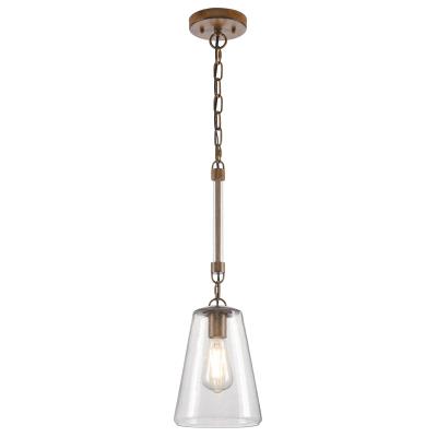 Westinghouse Lighting 6130400 Biloxi barnwood mini pendant with clear seeded glass