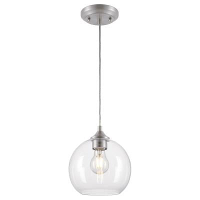 Westinghouse Lighting 6130500 Tatze 1 Light Brushed Nickel Mini Pendant with Clear Glass