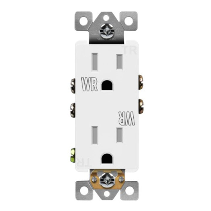 Enerlites 61501-TWR-W Tamper & Weather Resistant 15A Duplex Receptacle, White
