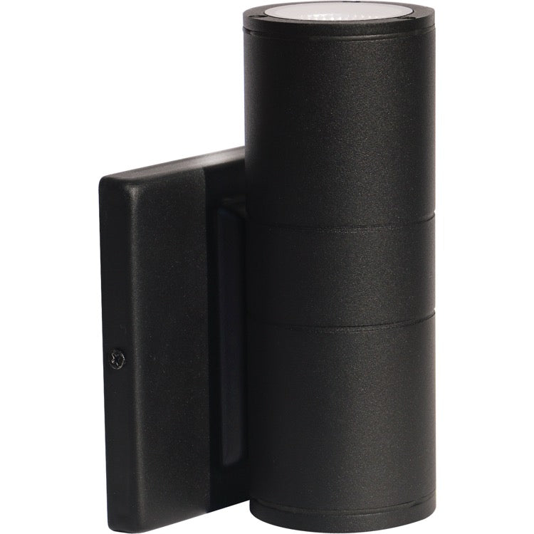 Nuvo 62-1138 LED Wall Mount Small Cylinder 1-Light Fixture - Wattage 10W - Voltage 120/277V - Black Finish