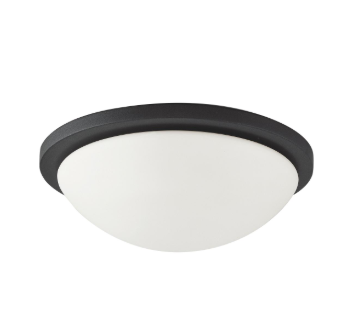 Nuvo 62-1443 Button LED - 13"- Flush with Frosted Glass - Black Finish