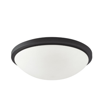 Nuvo 62-1444 Button LED - 17"- Flush with Frosted Glass - Black Finish