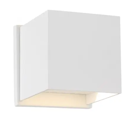Nuvo 62-1467 LED Square Wall Sconce, Dimmable, Wattage 5W, Lumens 240 lm, Color Temperature 3000K, White