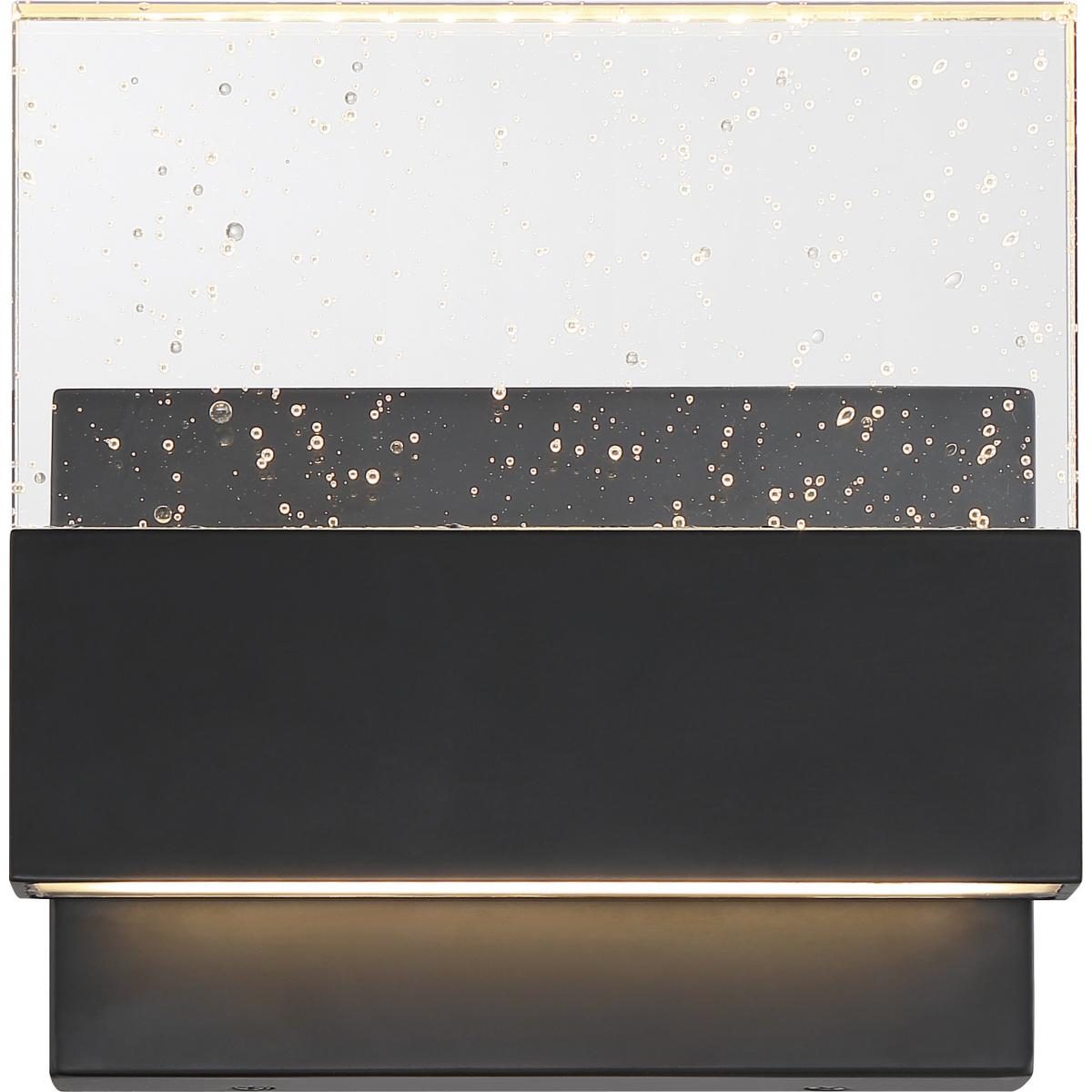 Nuvo 62-1512 Ellusion LED Medium Wall Sconce, Matte Black, Seeded Glass, 15W, Dimmable