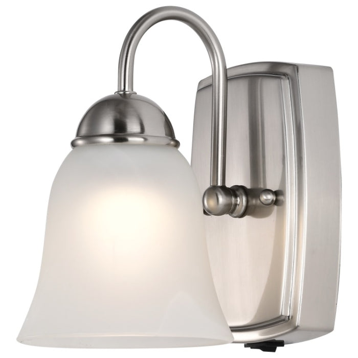 Nuvo 62-1569 LED Vanity Fixture, Color Temperature 3000K, Voltage 120V, Brushed Nickel / Alabaster Glass