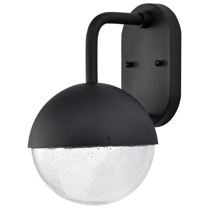 Nuvo 62-1616 Atmosphere LED Outdoor Wall Lantern - Matte Black / Clear Seeded Glass